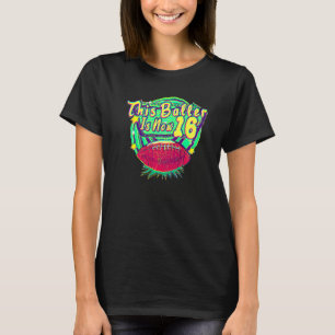 16e verjaardag vintage retro Amerikaans voetbal sp T-shirt