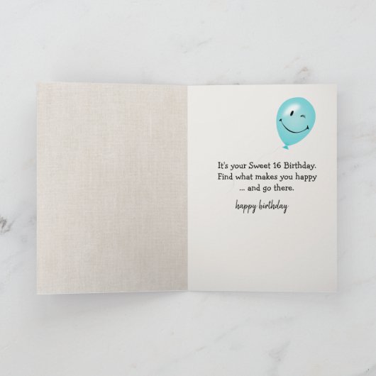 16e verjaardagsballonnen en tabbykat kaart (Binnen)