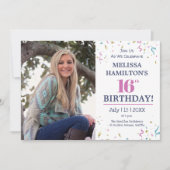 16e verjaardagsfeest met foto kaart (Voorkant)