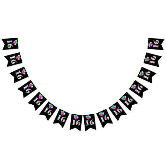 16e verjaardagsfeestballonnen vlaggetjes (Alle)