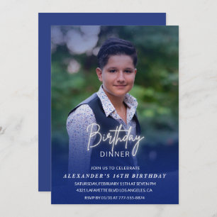 16e verjaardagsuitnodiging Verjaardagsdiner Foto M Kaart