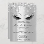 16e vrijgezellenfeest Lash Silver Drips Kaart (Voorkant / Achterkant)