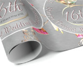 16e Wax Candle Bruiloft Jubileum Cadeaupapier (Rol Hoek)