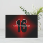 16ème anniversaire INVITATION - Moderne, Rouge/Noi (Debout devant)