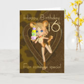 16ème Carte d'anniversaire, collection d'animal de (Fleur jaune)
