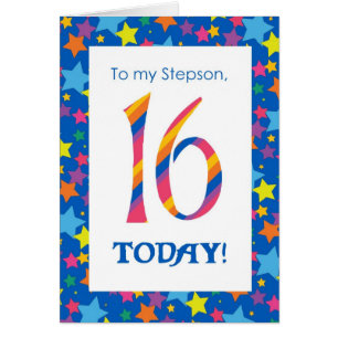 16ème Carte d'anniversaire pour le beau - fils,