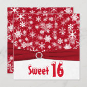 16ème invitation d'anniversaire de flocon de neige (Devant / Derrière)