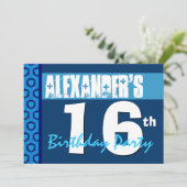 16ème Invitation de l'adolescence bleue moderne de (Debout devant)