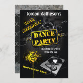 16ème invitation de soirée dansante d'anniversaire (Devant / Derrière)