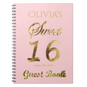 16ème or de livre d'invité d'anniversaire du (Devant)