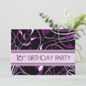 16èmes cartes d'invitation de fête d'anniversaire (Debout devant)