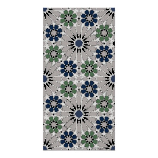 16s en 8s Rosettes Marokkaanse Stijl 4 Perfect Poster (Voorkant)