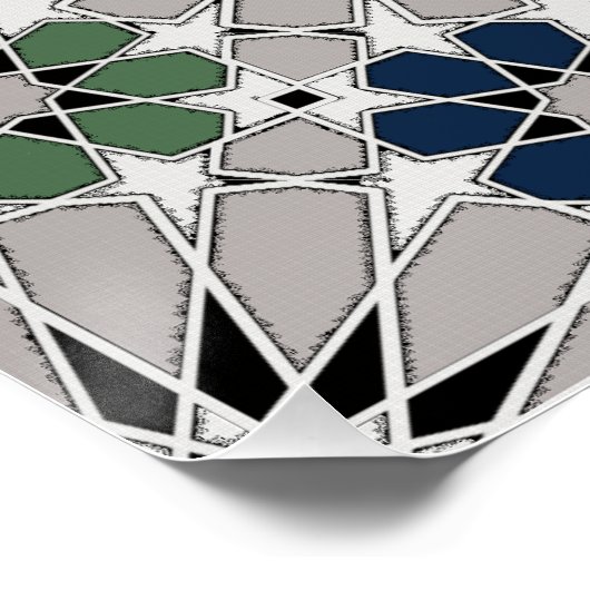 16s en 8s Rosettes Marokkaanse Stijl 4 Perfect Poster (Hoek)