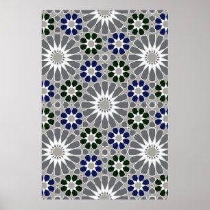 16s en 8s Rozetten Marokkaanse Stijl 5 Upscaled Poster