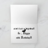 16th birthday, daughter, butterfly, black & white. kaart (Binnen)