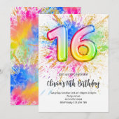 16th Birthday Invitation Kaart (Voorkant / Achterkant)