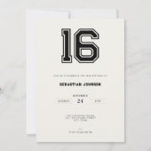 16th Birthday Invitation - Minimal Sport Style (Devant)