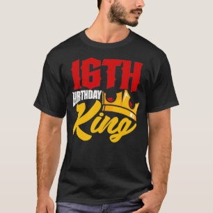 16th Birthday King Siteen 16 Years Old Crown T-shirt