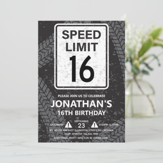 16th Birthday Party for Boy Kaart (Staand voorkant)