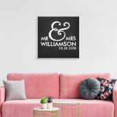 16x16 Chalkboard Wrapped Canvas Wedding Date Art (Insitu (Woonkamer))