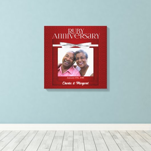 16x16 Ruby 60e Jubileum Foto naam Canvas Afdruk (Insitu (Houten vloer))