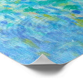 16x20 Abstracte Turquoise Blue Light Yellow Print (Hoek)