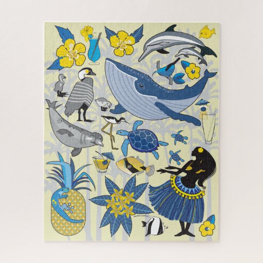 16x20 I Love Hawaii Puzzle pour les personnes aveu (Vertical)