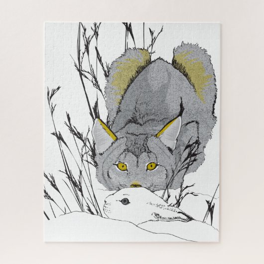 16x20 Lynx et Hare Puzzle pour les aveugles de cou (Vertical)