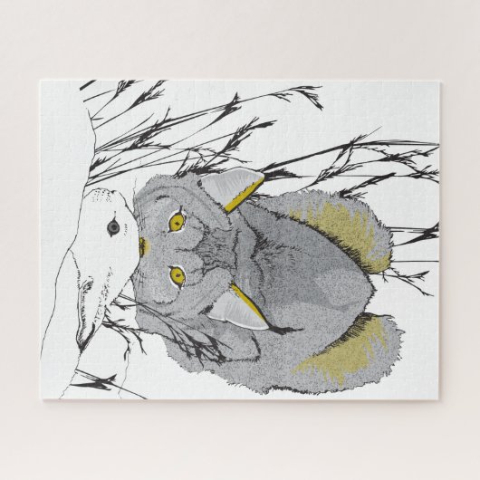 16x20 Lynx et Hare Puzzle pour les aveugles de cou (Horizontal)