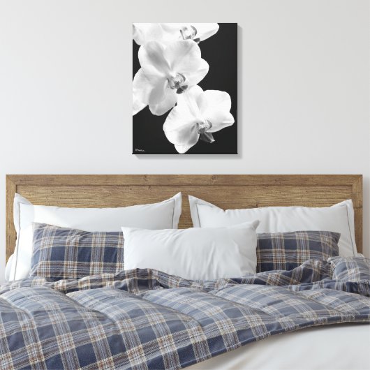 16x20 orchideeën in zwart & wit verpakt canvas kun (Insitu (Slaapkamer))