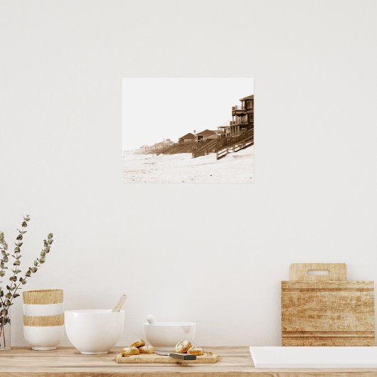 16x20 Sephia Impression De Florida Beach (Cuisine)