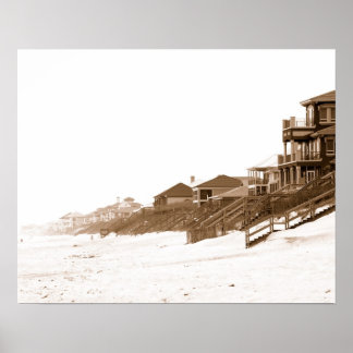 16x20 Sephia Impression De Florida Beach