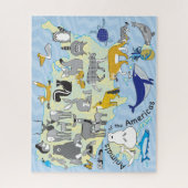 16x20 US Animals Puzzle pour les aveugles de coule (Vertical)