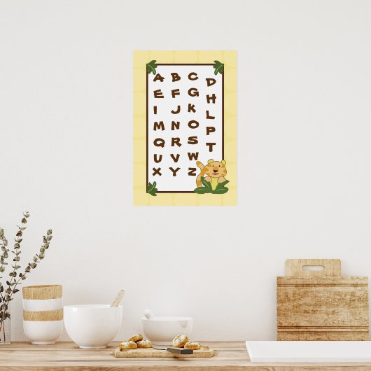 16x24 Neursery Art ABC Chart Oerwoud Babies Poster (Keuken)