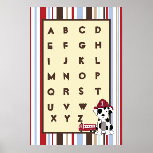 16x24 Nursery Art ABC Chart Nojo Oerwoud Tales Poster