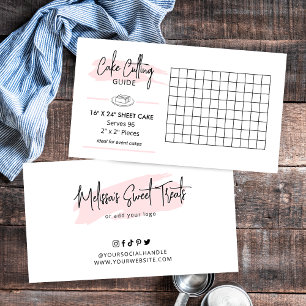 16x24"Rechthoek Cake Serving Guide 2x2 Porties Informatiekaartje