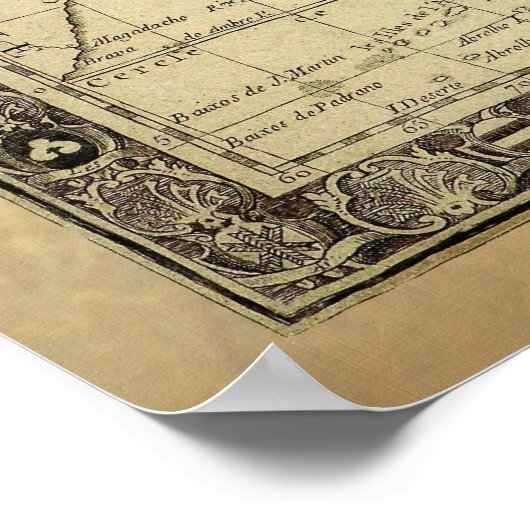 1700 AD OLD WORLD MAP Poster d'art (Coin)