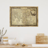 1700 AD OLD WORLD MAP Poster d'art (Cuisine)