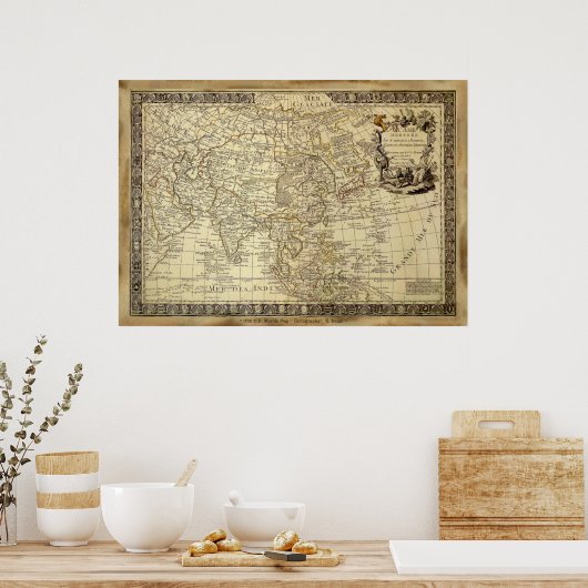 1700 AD OLD WORLD MAP Poster d'art (Cuisine)