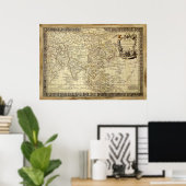 1700 AD OUDE WERELDKAART Art Poster (Thuiskantoor)