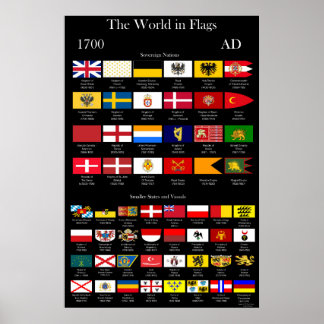 1700 AD-vlaggen van de wereld Poster