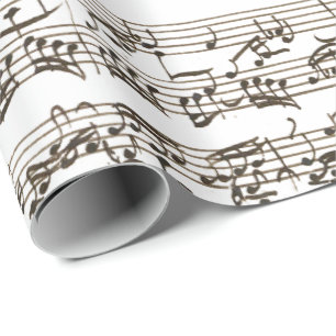 1700 Muziek Vermogenssamenstelling Handgeschreven Cadeaupapier