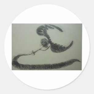 1700s Angel of Death American Grave Rubbing Design Ronde Sticker