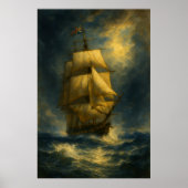 1700s British Navy Ship | Historic Maritime Poster (Voorkant)