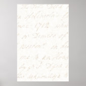 1700s  Engels Script Ivory Parchment Paper Poster (Voorkant)