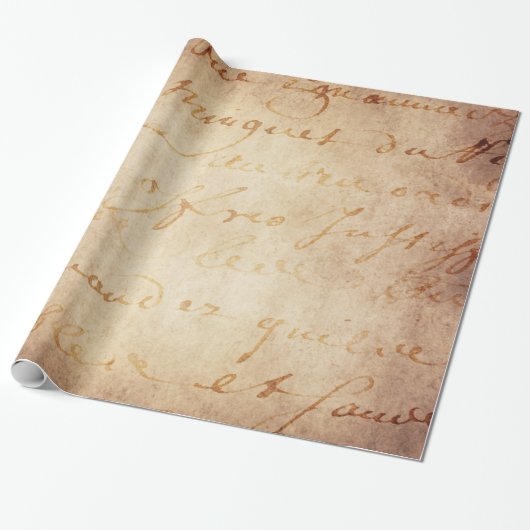 1700s  Frans Geëvenaard Manuscript Parchment Cadeaupapier (Uitgerold)