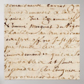 1700s  Frans Script Grunge Parchment Paper Poster (Voorkant)