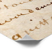 1700s Frans Script Grunge Parchment Paper Poster (Hoek)