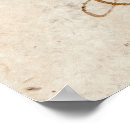 1700s  Frans Script Retro Parchment Paper Poster (Hoek)