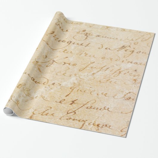 1700s Franse Antiek achtergrond van het Manuscrip Cadeaupapier (Uitgerold)